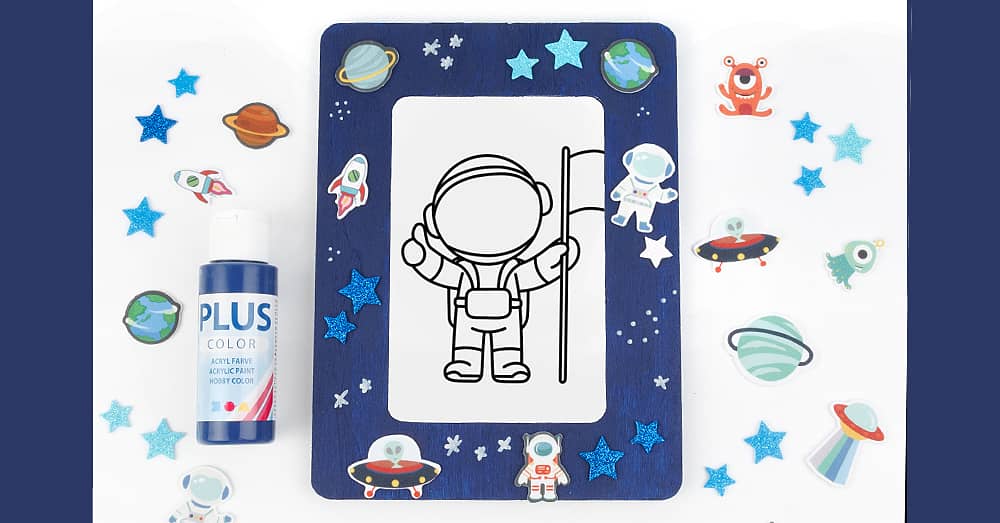 Fotolijst Versieren: Knutselidee Astronauten Thema