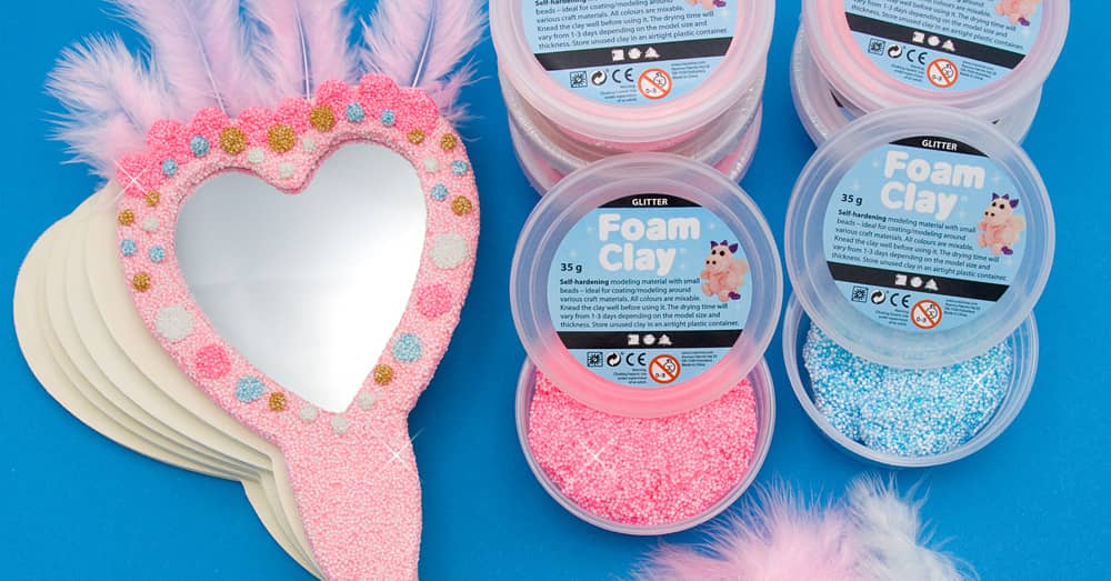 Houten handspiegels versieren met Foam Clay