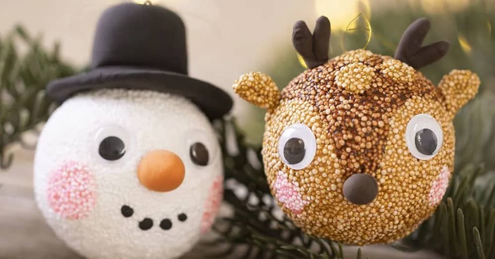 Knutselidee : Kerstballen maken met Foam Clay