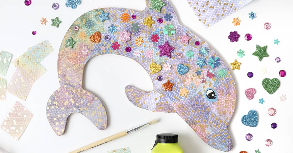 MDF Dolfijn versieren met Decoupage