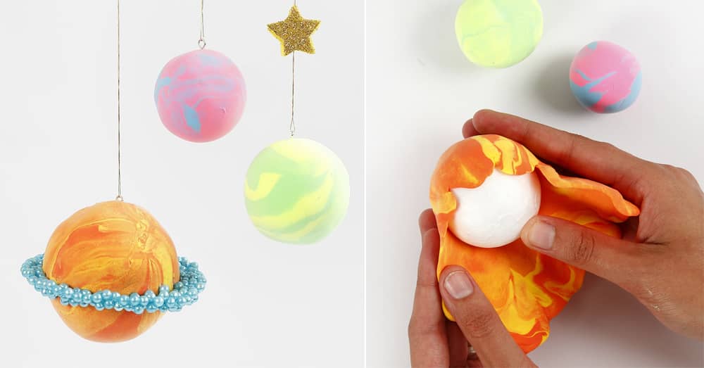 Planeten van Silk Clay en Styropor ballen