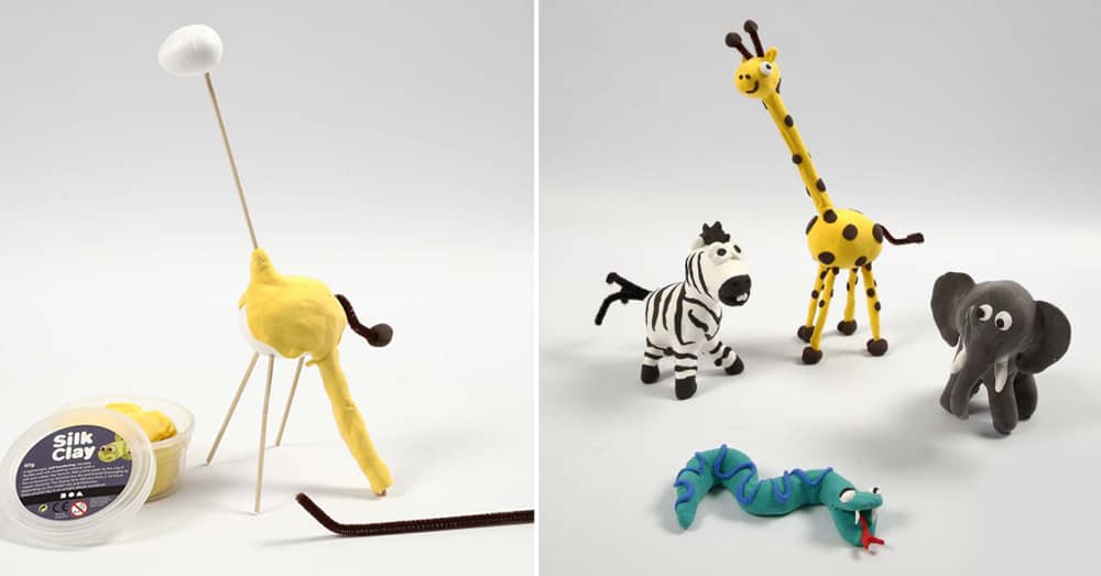 Dieren knutselen van Silk Clay