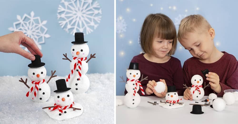 Knutselidee: Sneeuwpoppen van Foam Clay