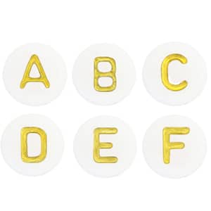 Letterkralen wit met gouden opdruk