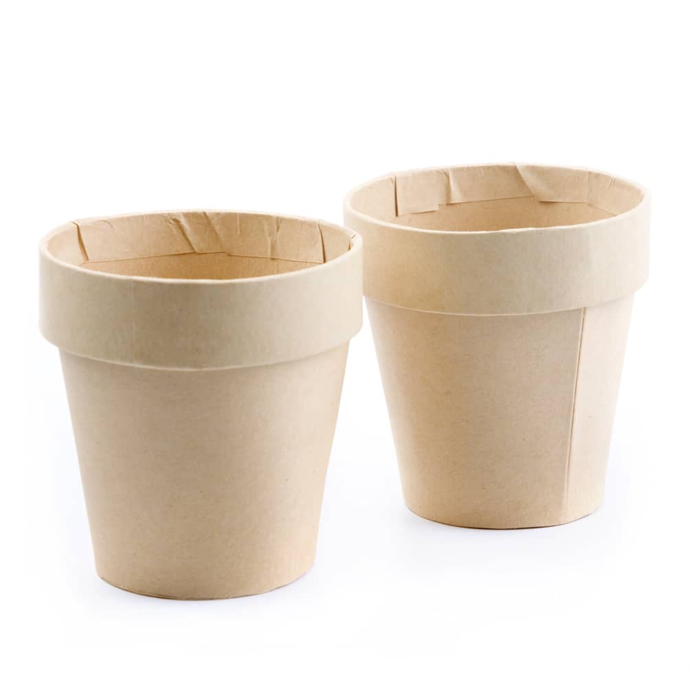 Bloempotjes van papier-maché