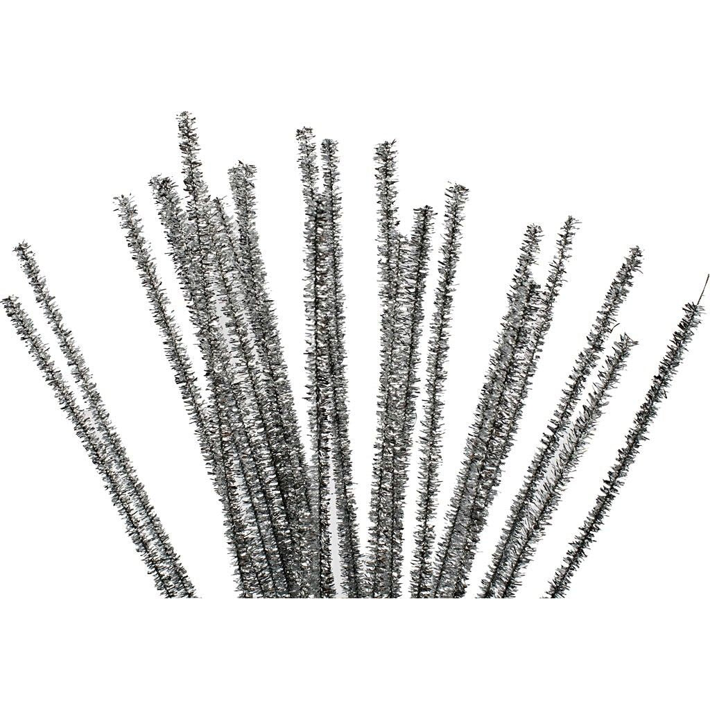 Chenille Draad Metallic Zilver 