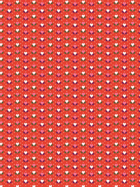 Decopatch Decoupage papier - rood met hartjes
