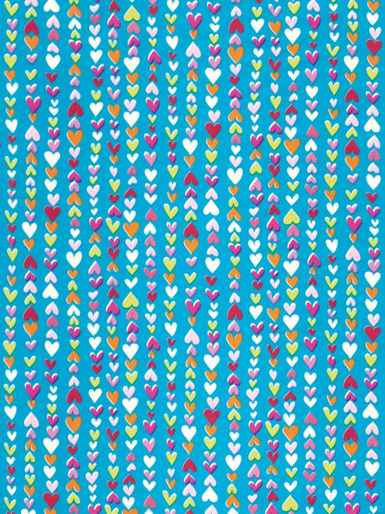 Decopatch papier hartjes op blauwe achtergrond