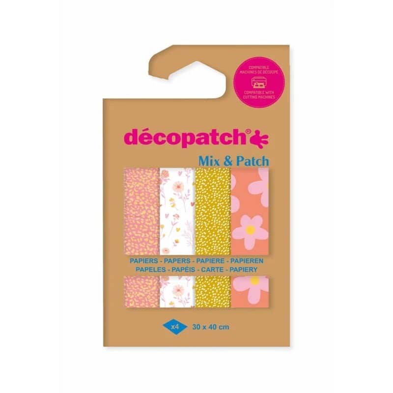 Decoupagepapier met bloemen en goud folie