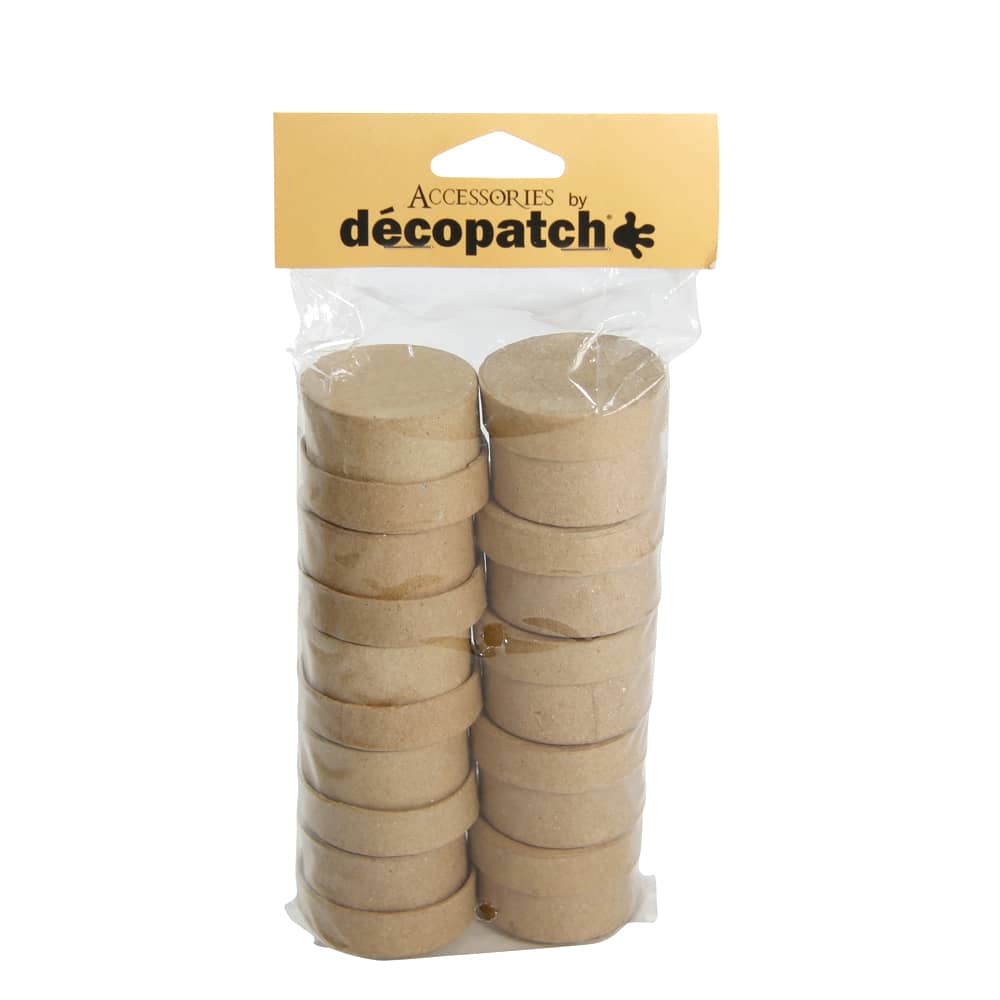 Kleine ronde doosjes van papier-maché