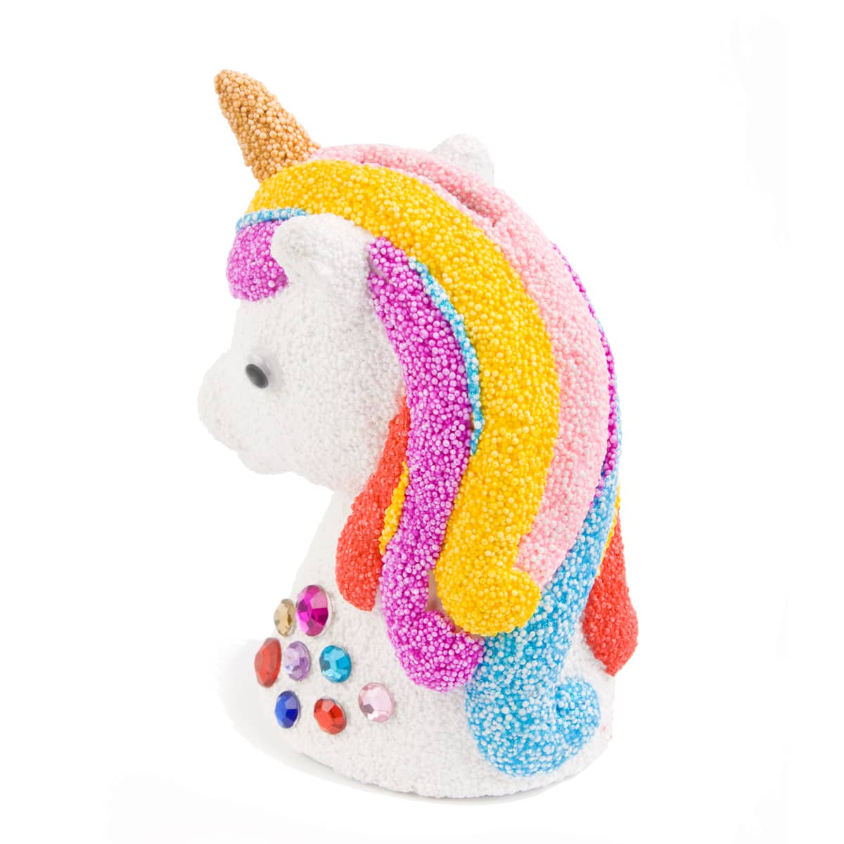 Knutselidee Spaarpot Eenhoorn versierd met Foam Clay