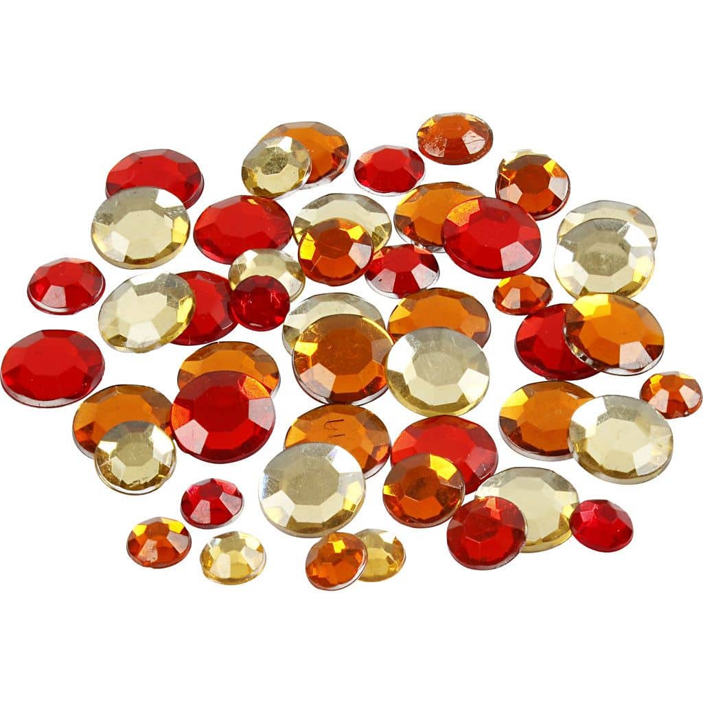 Facet Strass stenen - oranje rood