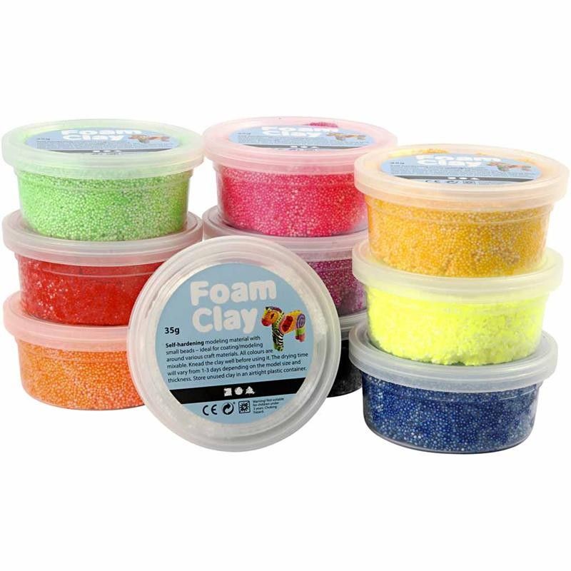 10 kleuren Foam Clay - klei met balletjes