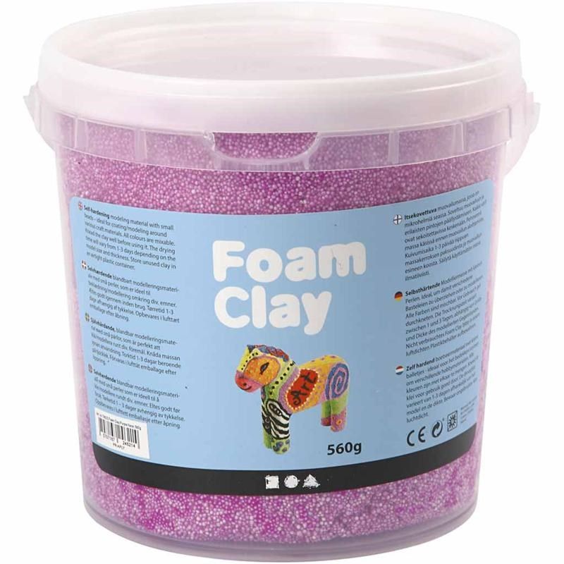 560 gram paarse Foam Clay in een emmer
