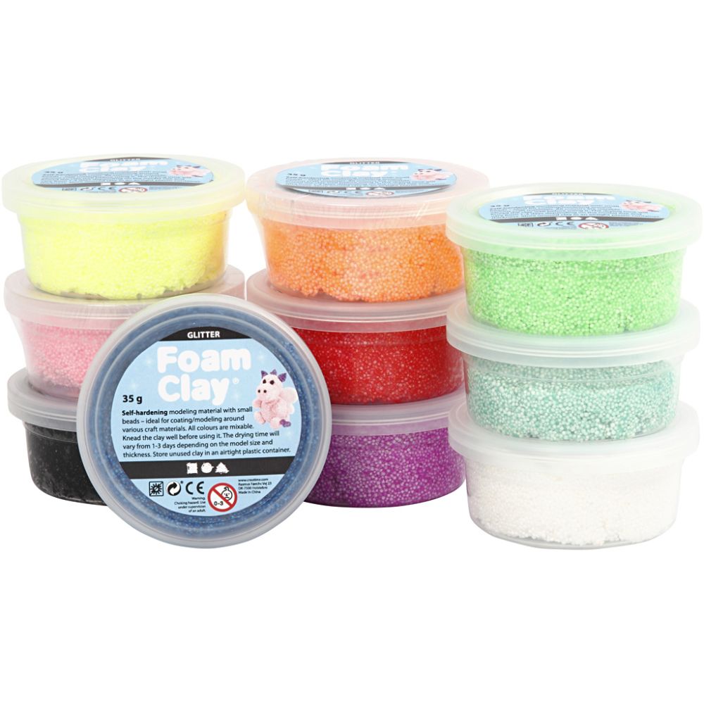Glitter Foam Clay in 10 kleuren