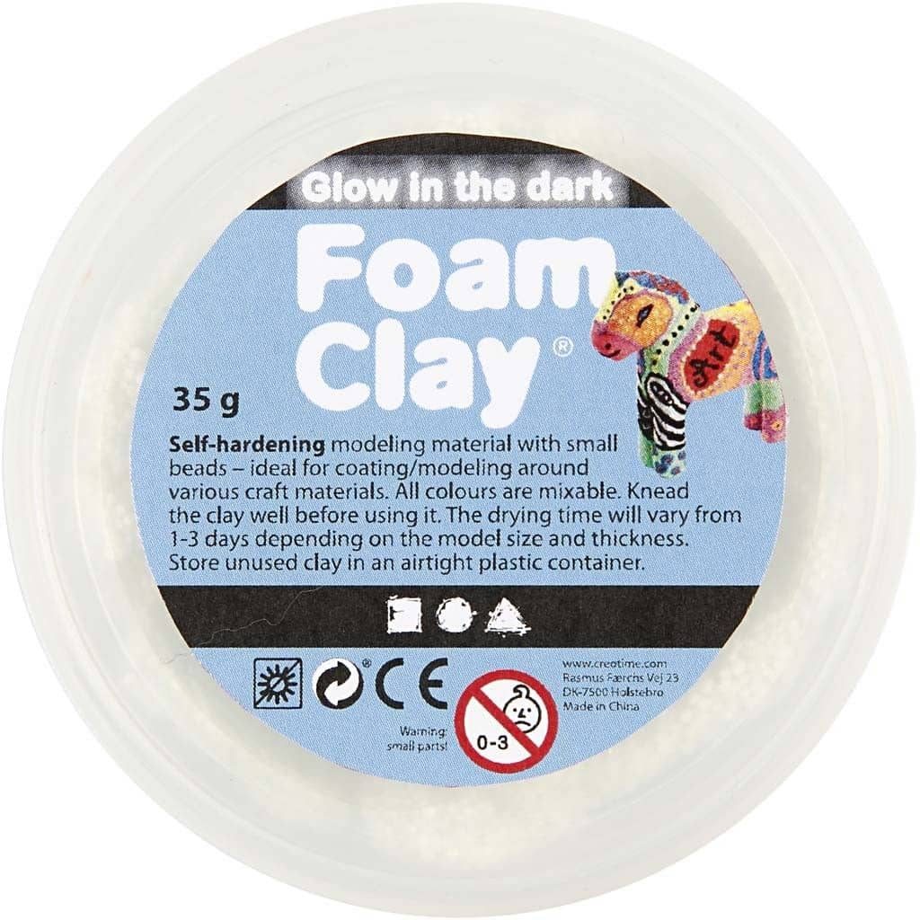 Bovenaanzicht potjes Foam Clay Glow in the Dark