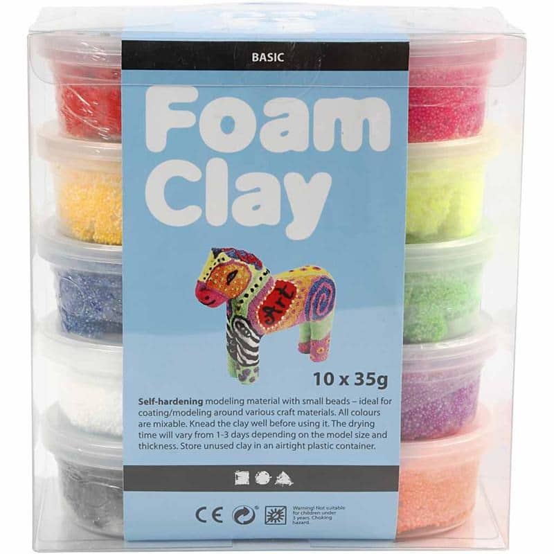 Foam Clay verpakking met 10 kleuren klei met balletjes