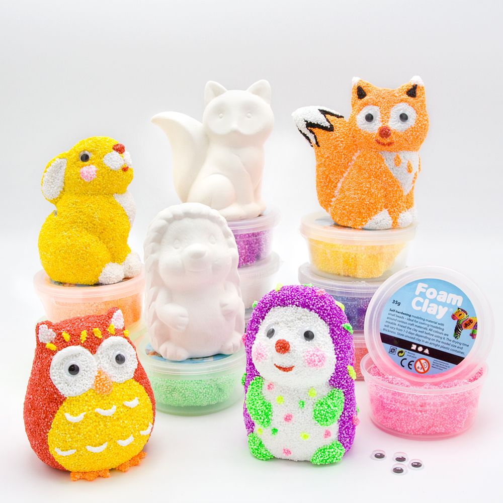 Voorbeeld Foam Clay figuren - spaarpotjes