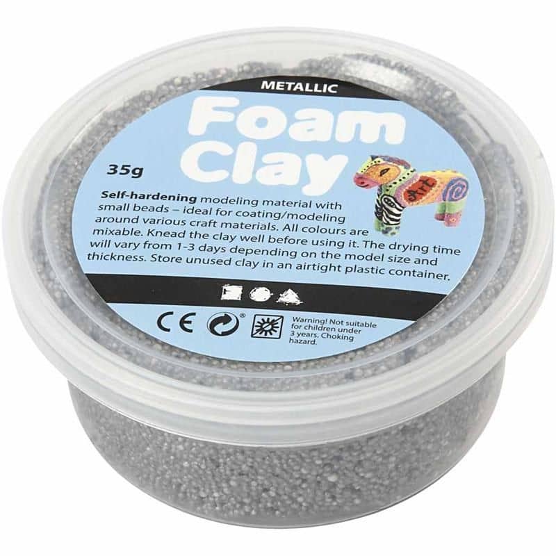 Potjes Foam Clay metallic Zilver