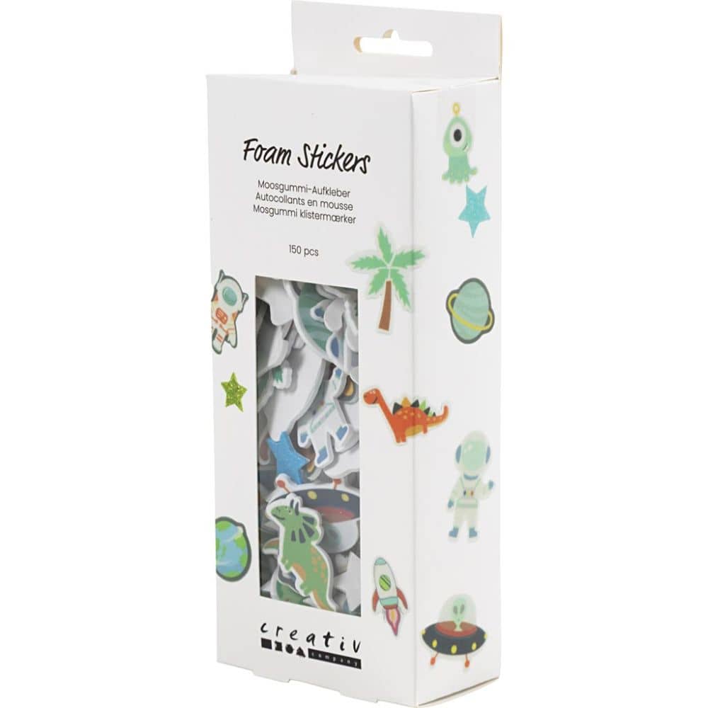 EVA Foam stickers | Thema Dinosaurussen en Astronauten | Zelfklevend | 150 st