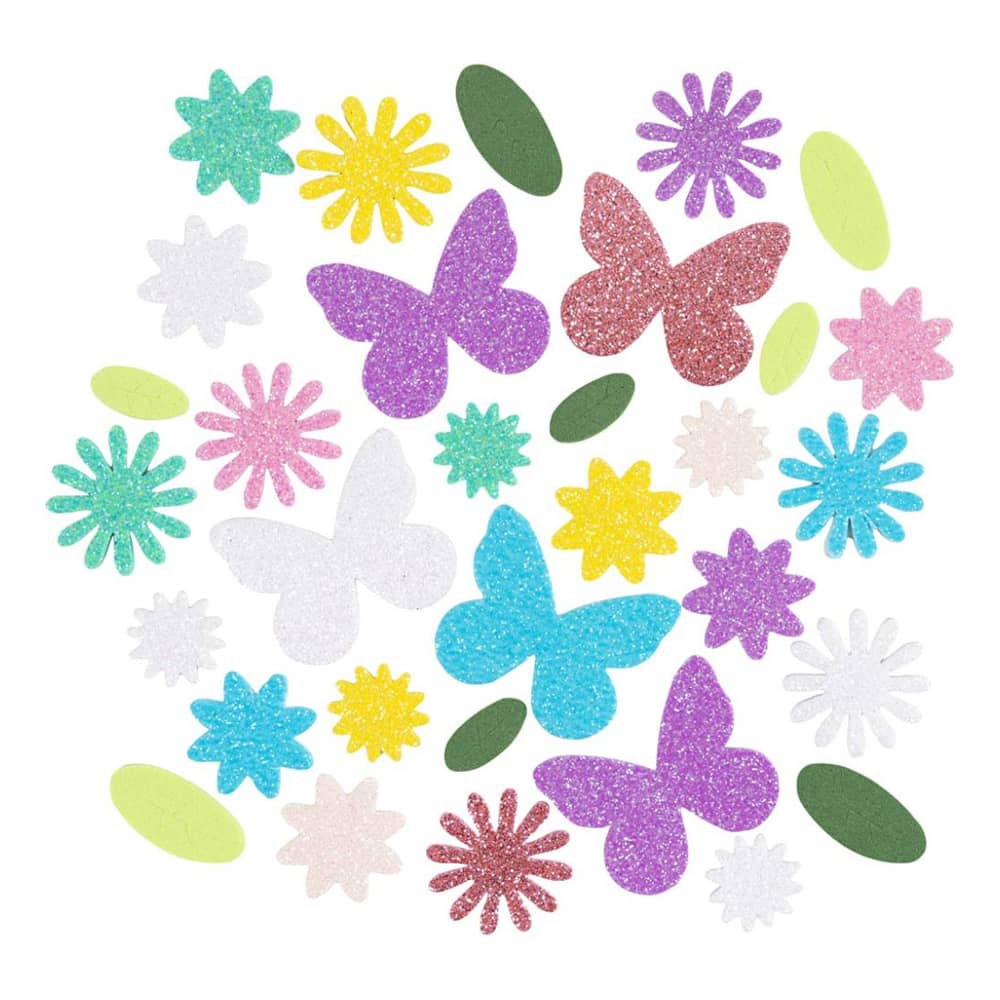 EVA Foam Stickers - Vlinders en Bloemen