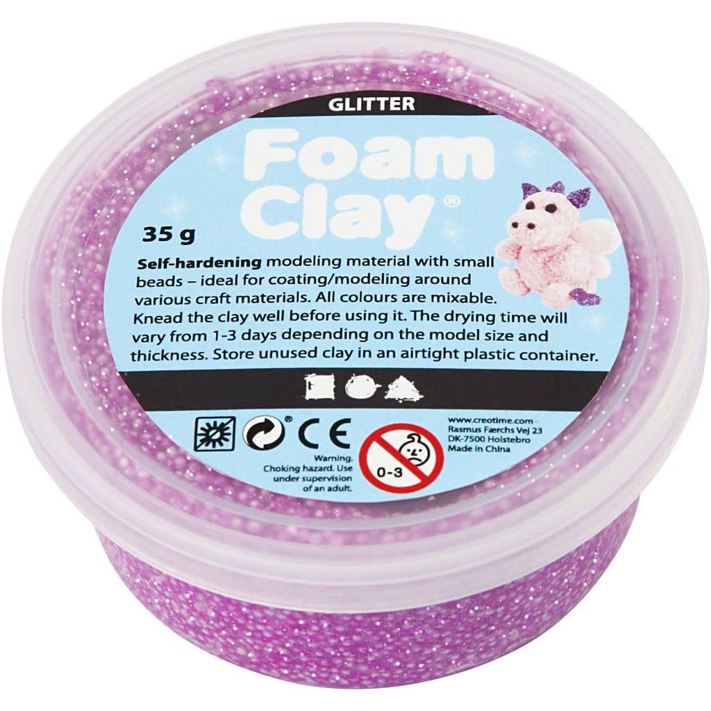 Glitter Foam Clay - Paars - 35 gram