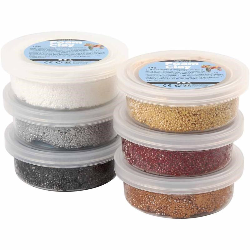 Potjes Foam Clay Metallic 6 x 14 gram