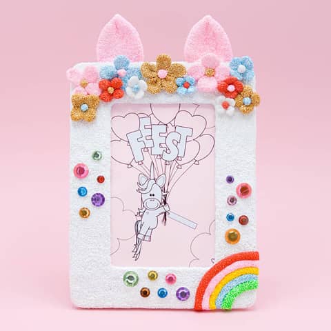 Fotolijst versierd met Foam Clay Bloemen