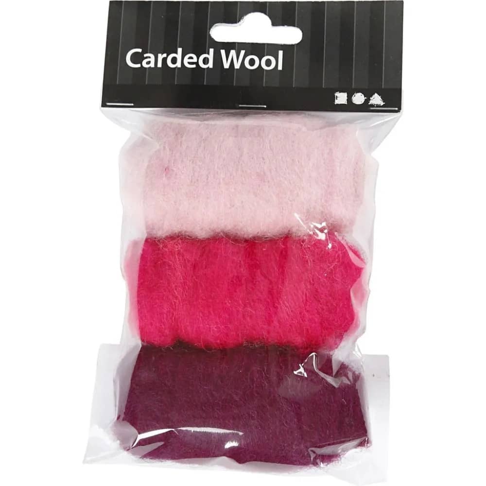 Gekaarde wol - 3 kleuren