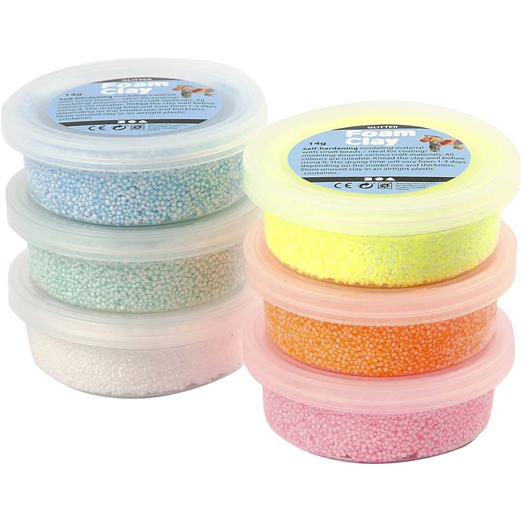 Glitter Foam Clay - 6 x 14 gram