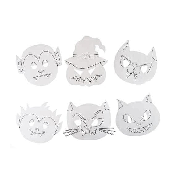Halloween maskers om in te kleuren