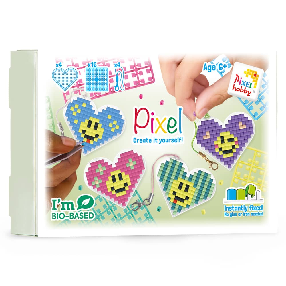 Pixelhobby Themabox Smiley Hart sleutelhangers maken 