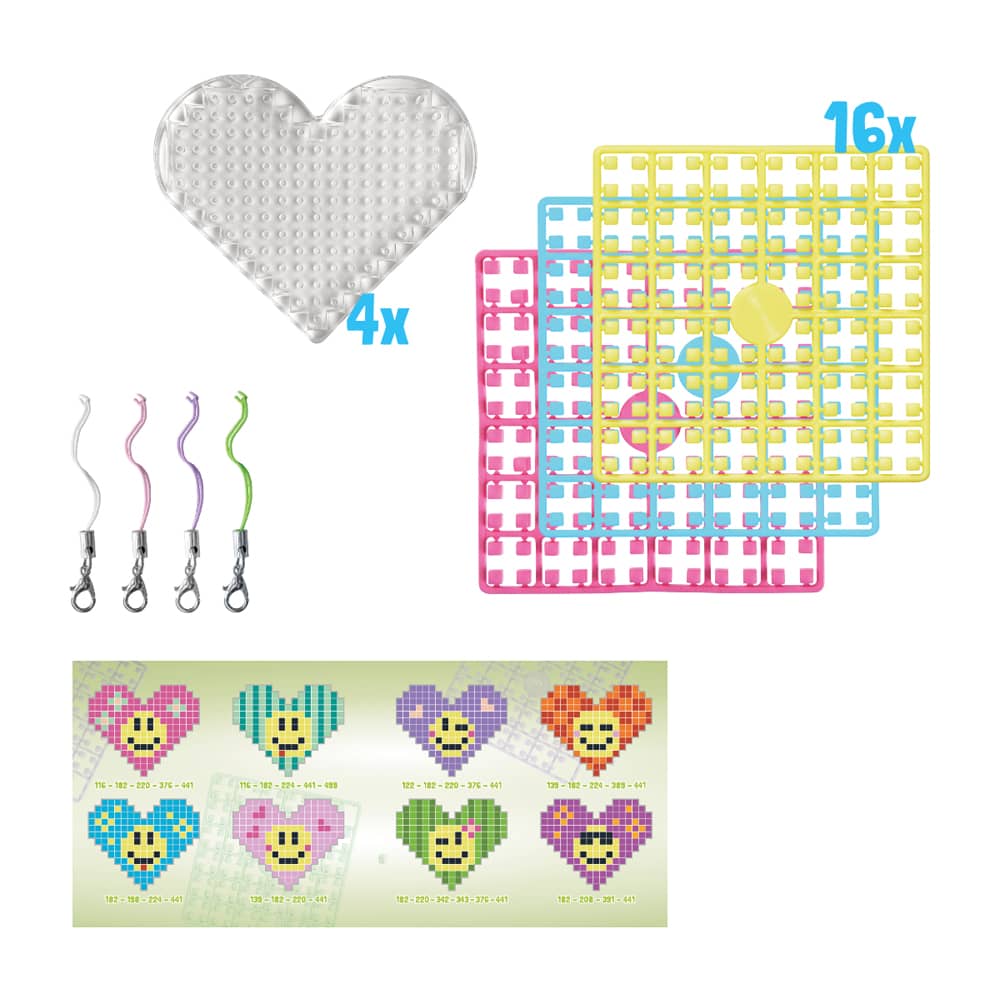 Inhoud Pixelhobby Hart Thema box Smileys