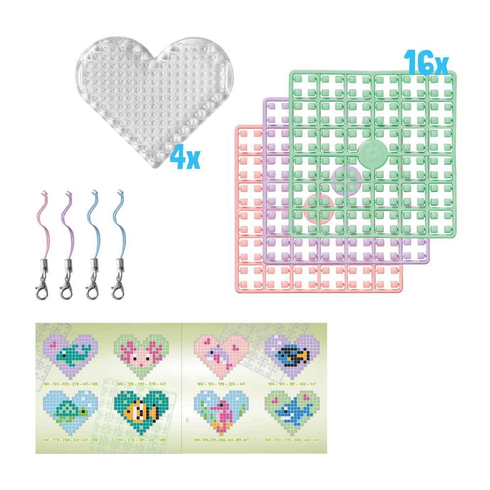 Inhoud Pixelhobby Hart Sleutelhangers Themabox Zeedieren