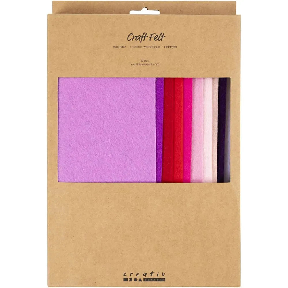 10 vellen Hobbyvilt paars-roze