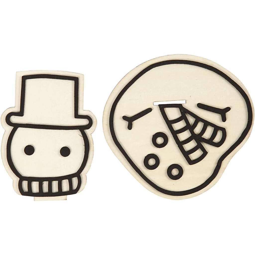 Houten gesmolten Sneeuwpop met EVA Foam details | 11,5 cm