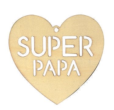 Houten Hart Super Papa - Vaderdag tip