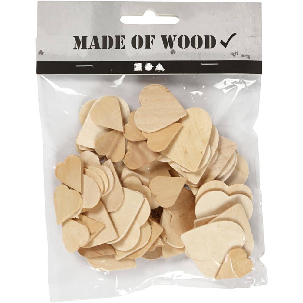 Houten hartjes decoratie