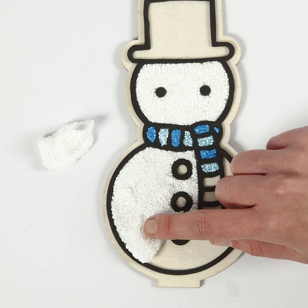 Houten Sneeuwpop met EVA Foam details | 18,5 cm