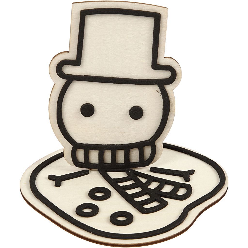 Houten gesmolten Sneeuwpop met EVA Foam details | 11,5 cm