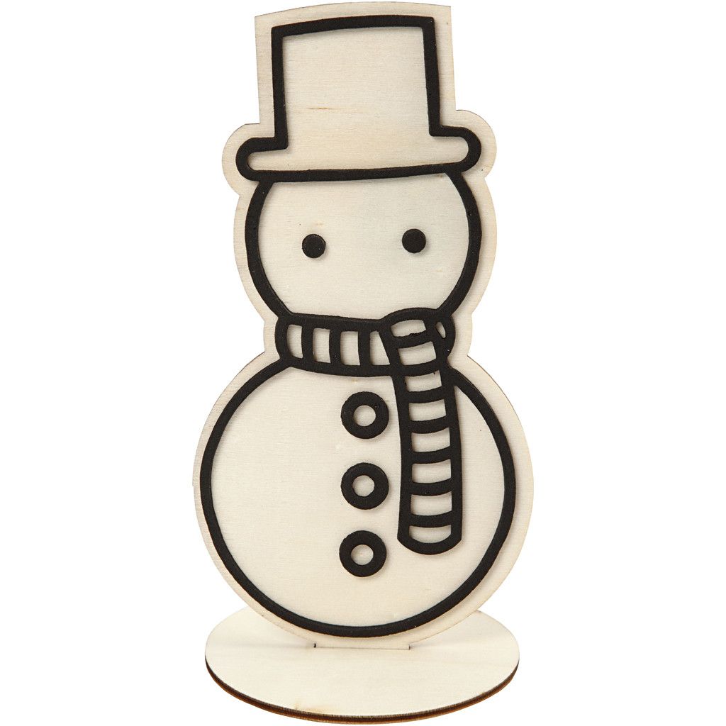 Houten Sneeuwpop met EVA Foam details | 18,5 cm