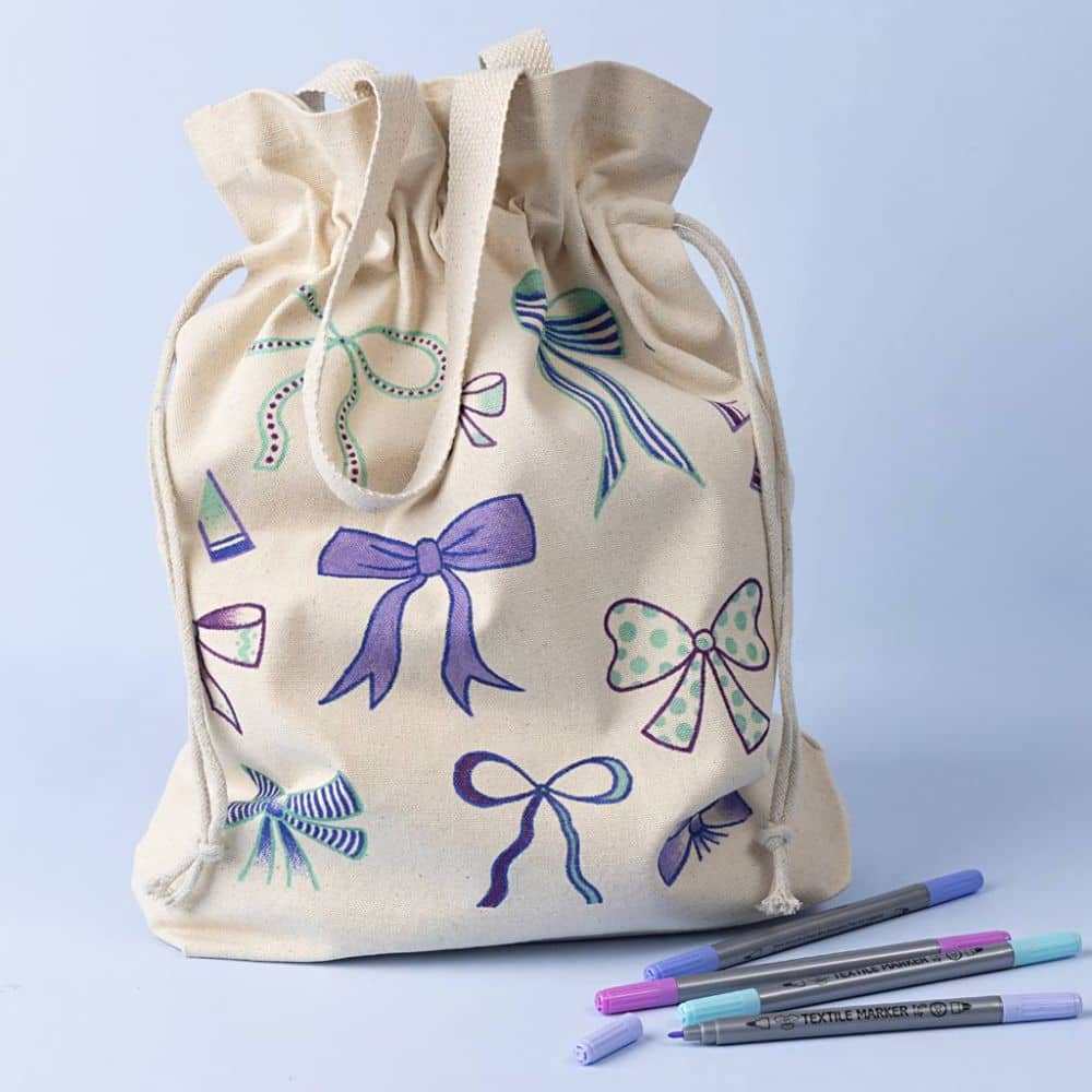 Katoenen Tas met treksluiting | Naturel | 38 x 34 cm