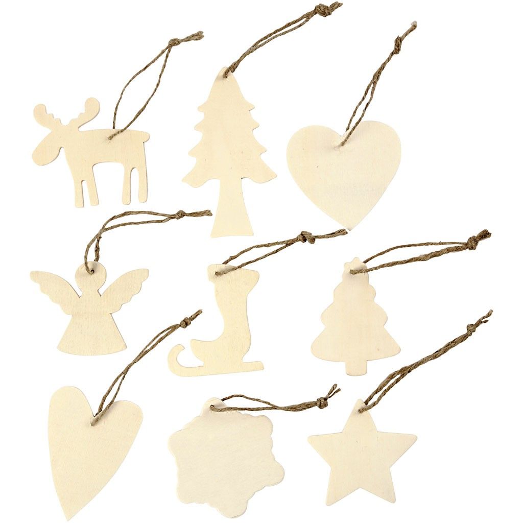 Houten Kerst Ornamenten | 7/8 cm | 72 stuks
