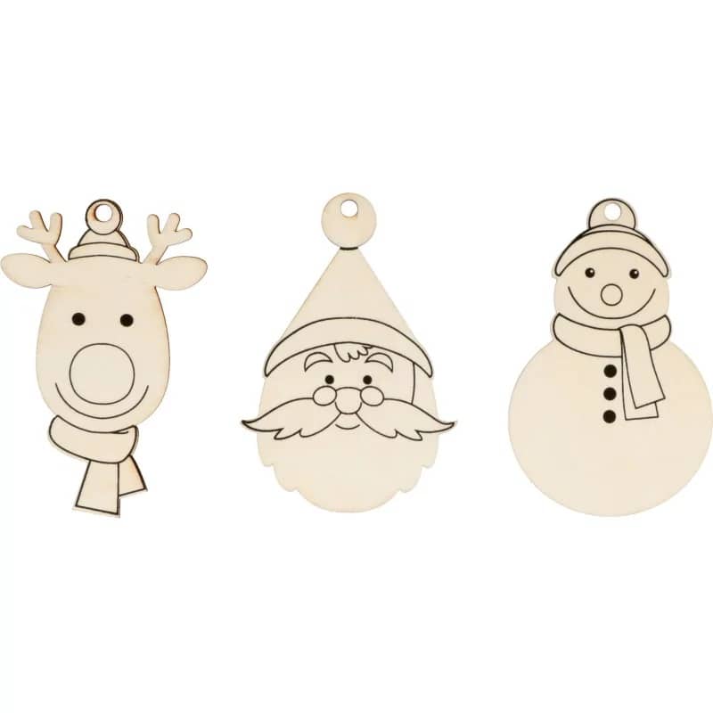 Houten Kerstfiguren | 6 st | ca. 10 cm
