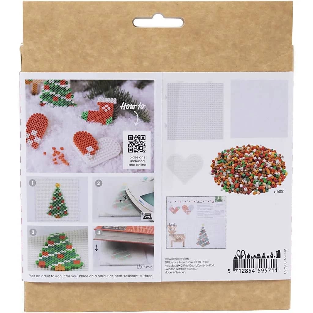 Knutselset kerstdecoraties maken van strijkkralen