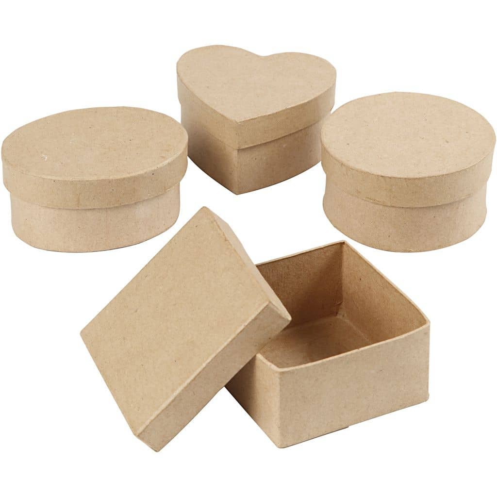 Knutsel doosjes van papier-maché