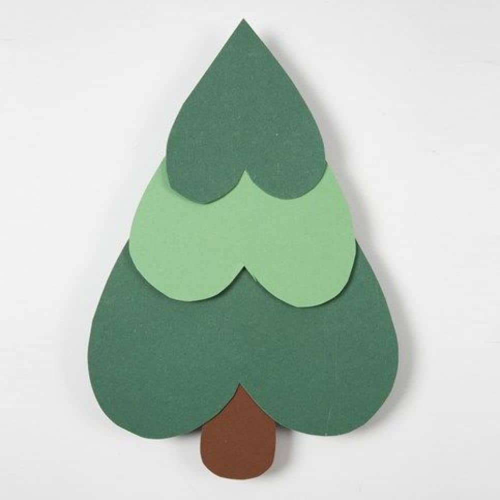 Knutselidee kerstboom karton
