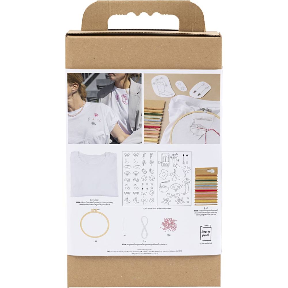 Achterzijde verpakking Hobbyset Borduren