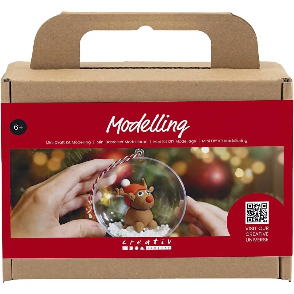 Kerstbal Rendier knutselen | Mini knutselset | 8 cm