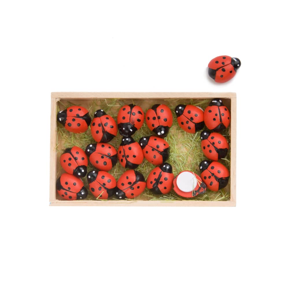 Kleie houten lieveheersbeestje - zelfklevend